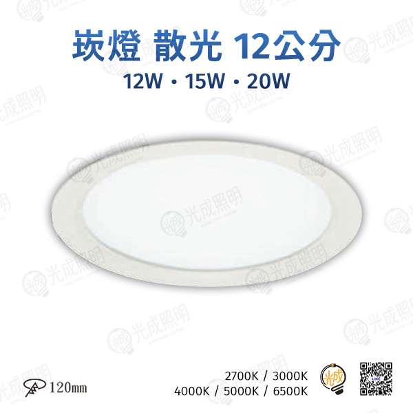 台灣製造 崁燈 散光 12公分 (白/黑)
