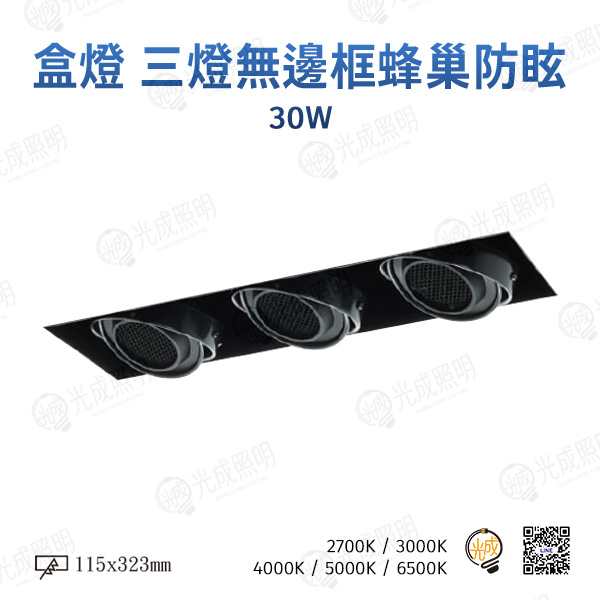 台灣製造 盒燈 單/雙/三燈無邊框蜂巢防眩 10W/20W/30W:圖片 4